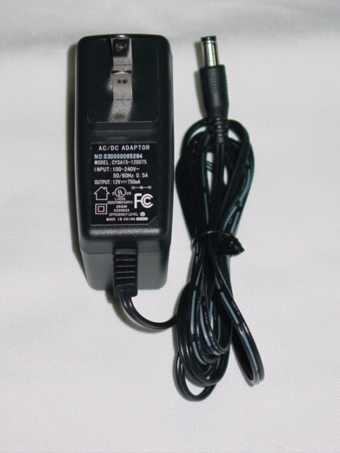 NEW CYSA15-120075 AC Adapter 030000065284 12V 750mA